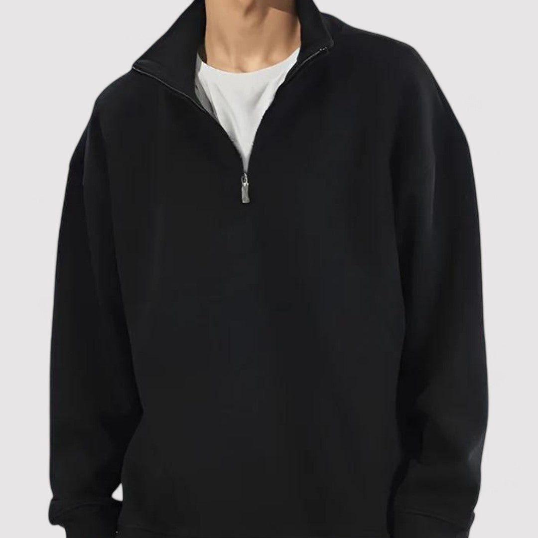 Mark – Men's Half-Zip Comfortable Sweatshirt